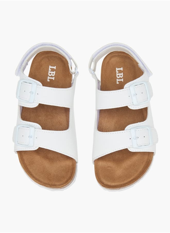 Boys Solid Sandals With Hook And Loop Closure