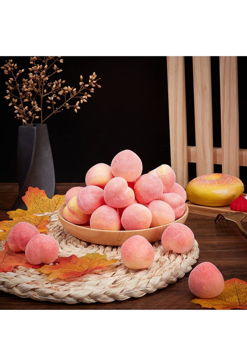 30Pcs Mini 1.3 Inch Artificial Fruit Peach Simulation Peach Realistic Fake Fruit Peach for Floral Arrangements Home Decor Home Kitchen Party Photography Prop Food Toy