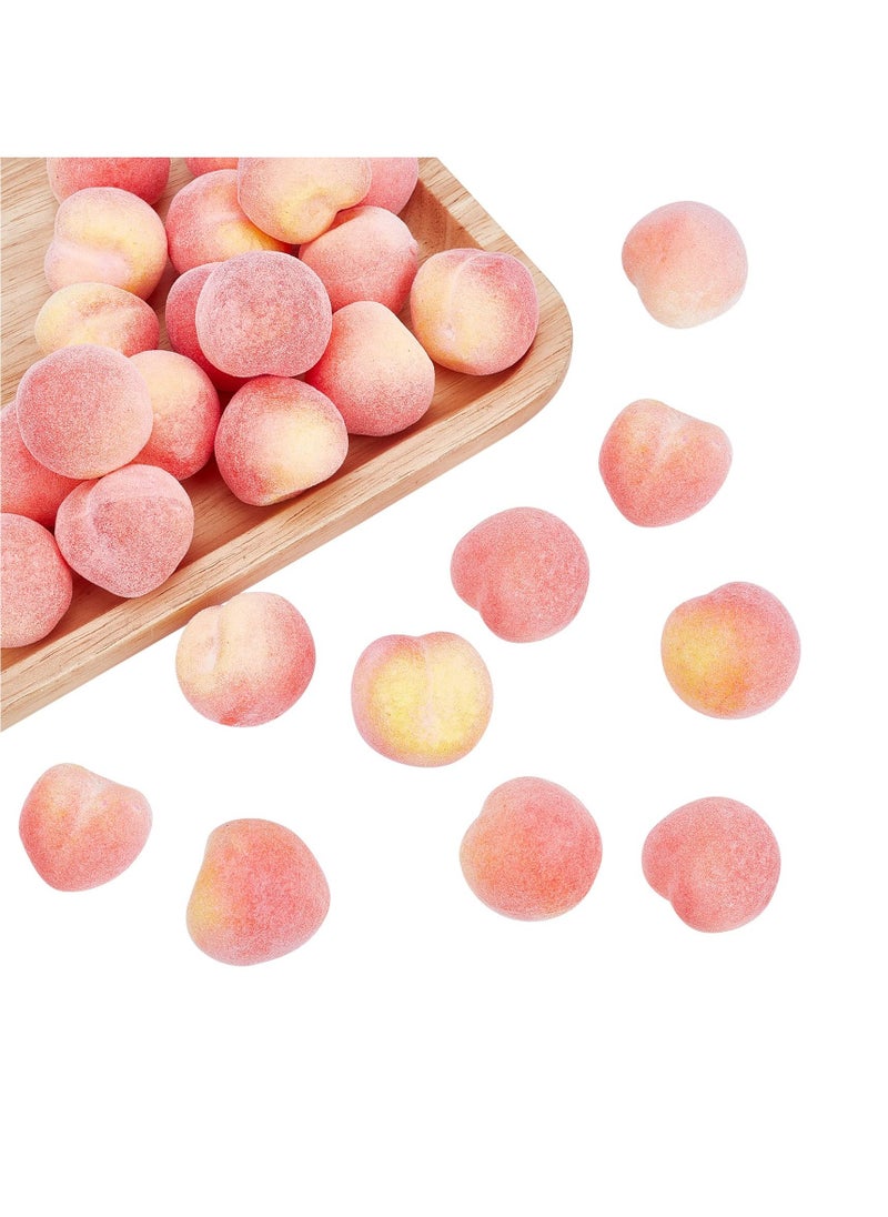 30Pcs Mini 1.3 Inch Artificial Fruit Peach Simulation Peach Realistic Fake Fruit Peach for Floral Arrangements Home Decor Home Kitchen Party Photography Prop Food Toy