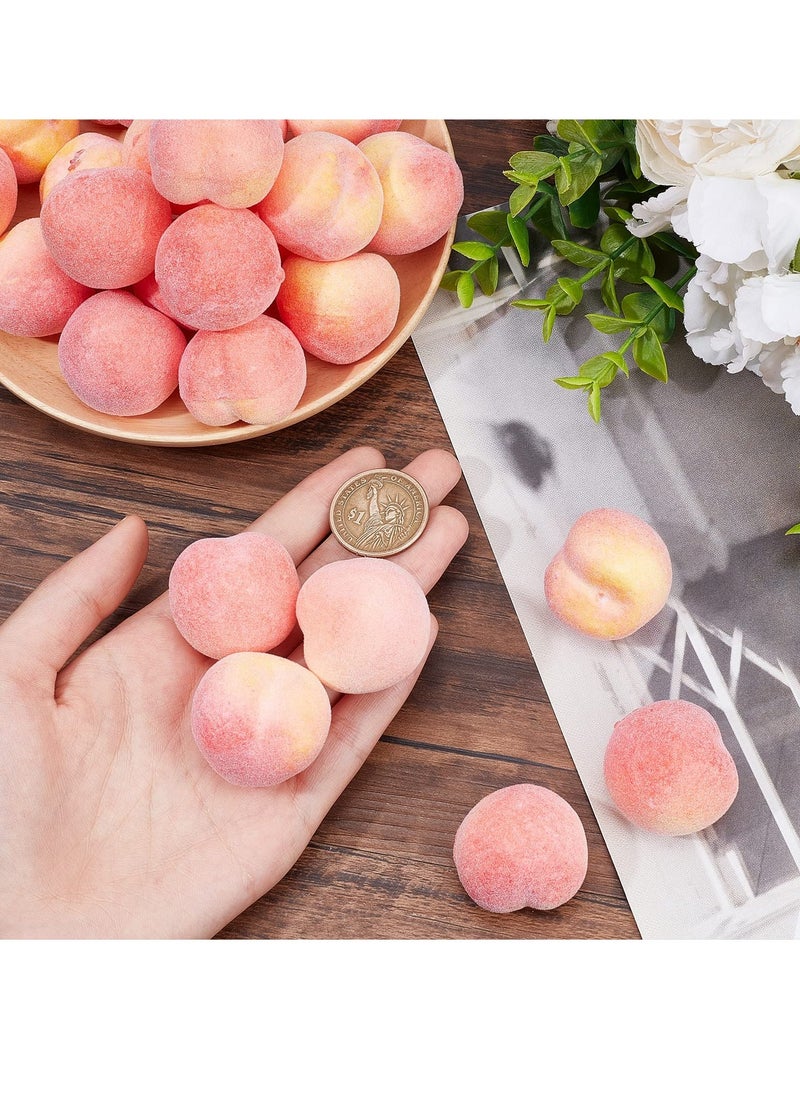 30Pcs Mini 1.3 Inch Artificial Fruit Peach Simulation Peach Realistic Fake Fruit Peach for Floral Arrangements Home Decor Home Kitchen Party Photography Prop Food Toy