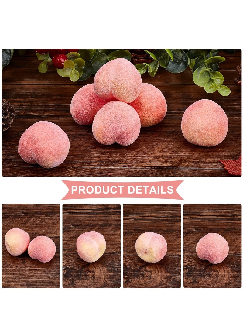 30Pcs Mini 1.3 Inch Artificial Fruit Peach Simulation Peach Realistic Fake Fruit Peach for Floral Arrangements Home Decor Home Kitchen Party Photography Prop Food Toy