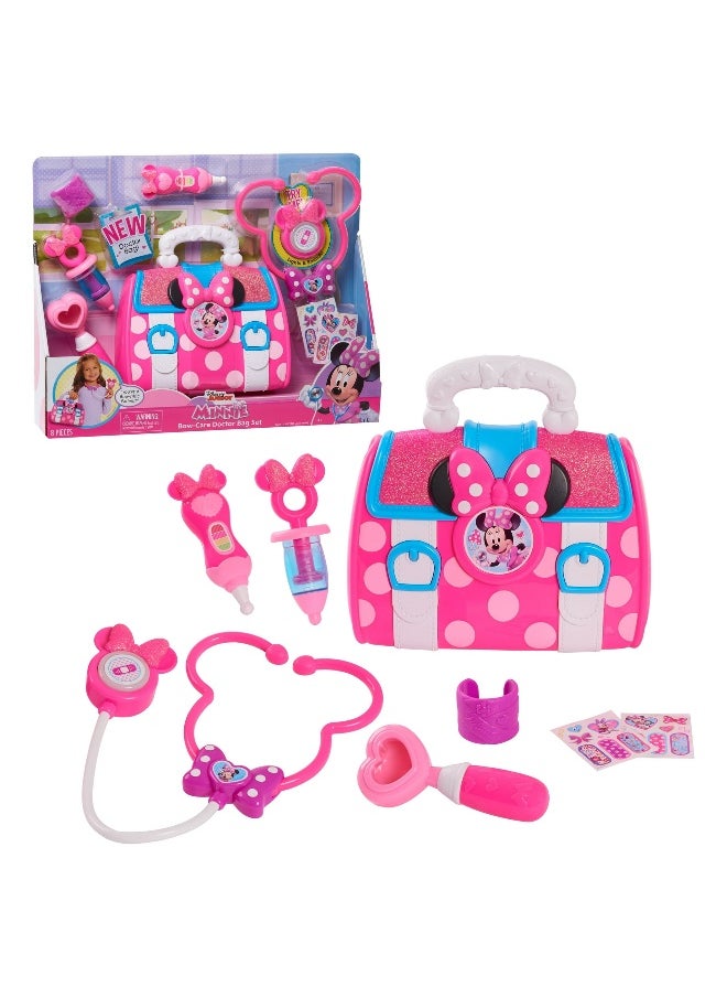 Disney Junior Minnie Mouse Bow-Care Doctor Bag Set (8 Pieces, Pink)