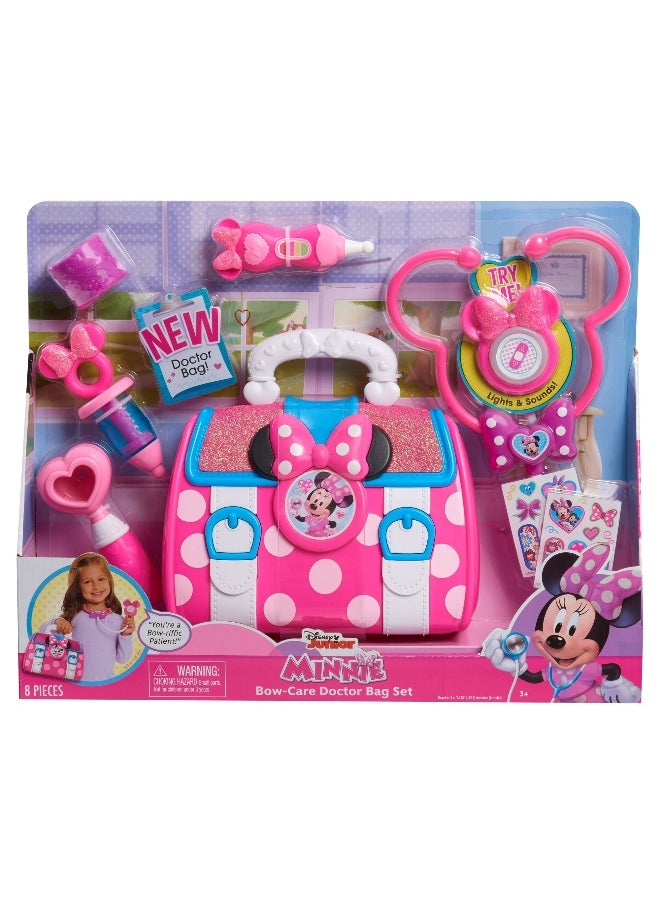 Disney Junior Minnie Mouse Bow-Care Doctor Bag Set (8 Pieces, Pink)