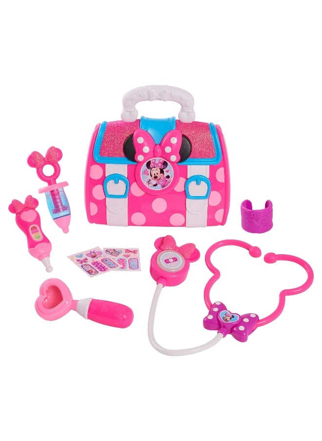 Disney Junior Minnie Mouse Bow-Care Doctor Bag Set (8 Pieces, Pink)