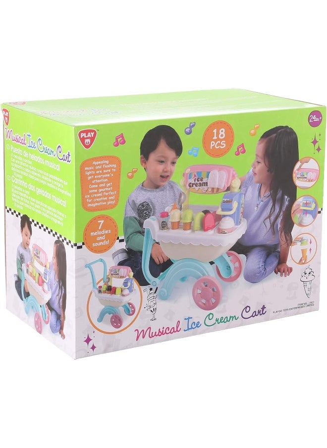 PlayGo Musical Ice Cream Cart Playset (18 Pieces)