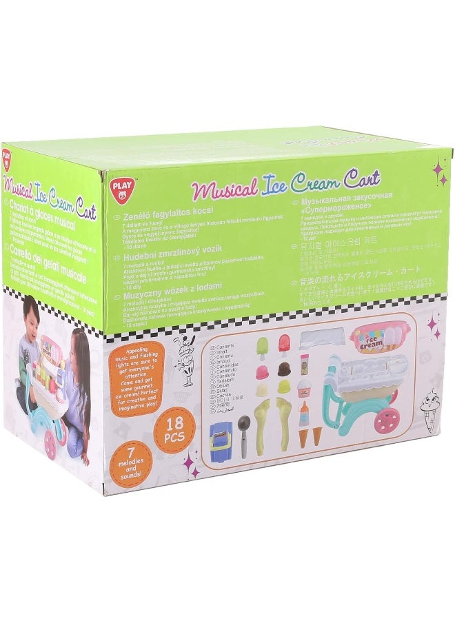PlayGo Musical Ice Cream Cart Playset (18 Pieces)