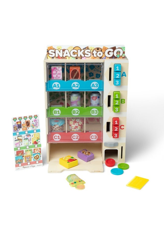Melissa & Doug Sort, Stock, Select Wooden Vending Machine Play Set (19 Pieces)