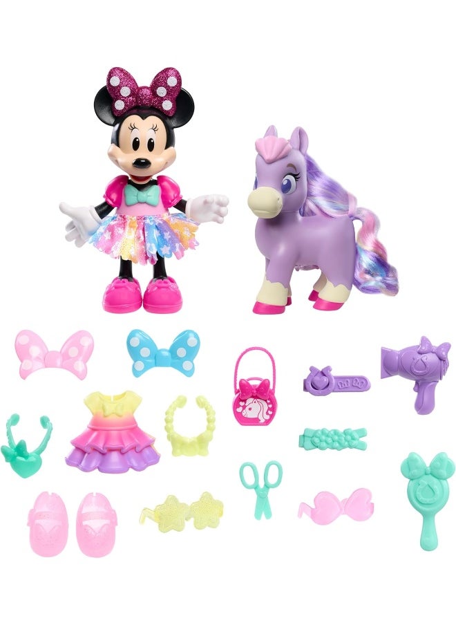 Disney Junior Minnie Mouse Groom & Glam Pony Set (21 Pieces)