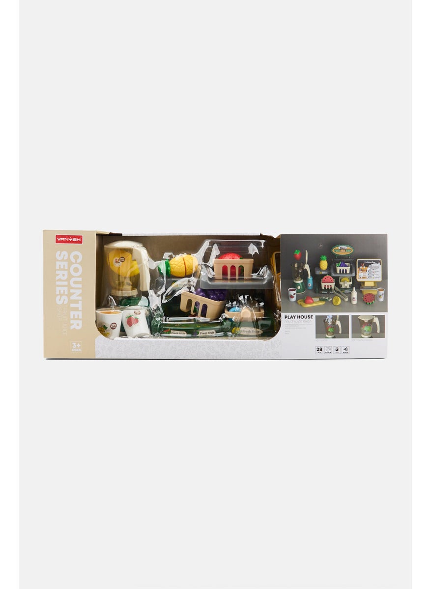 24 Pcs Mini Fruit Juice Play Shop Sets, Grey