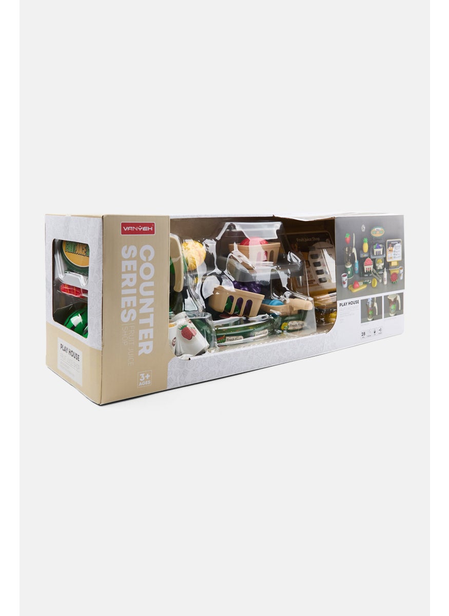 24 Pcs Mini Fruit Juice Play Shop Sets, Grey