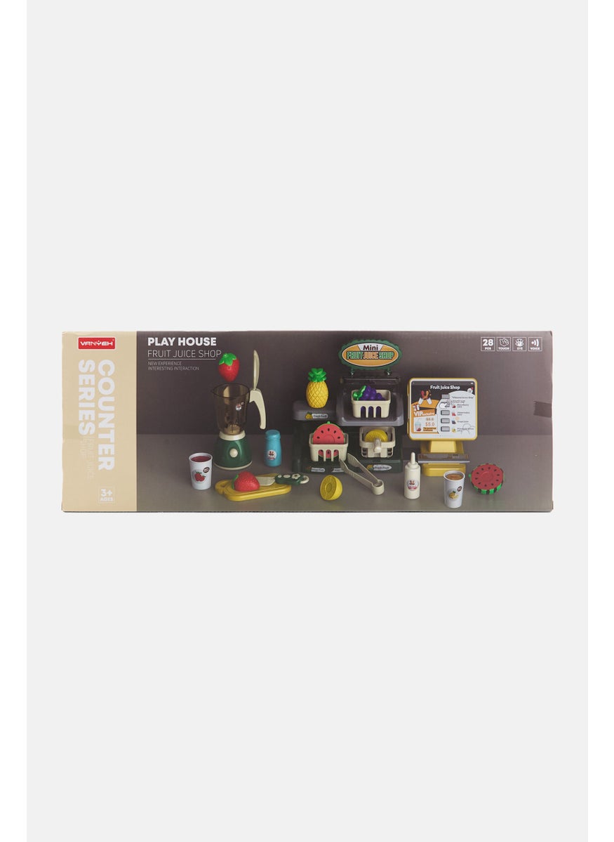 24 Pcs Mini Fruit Juice Play Shop Sets, Grey