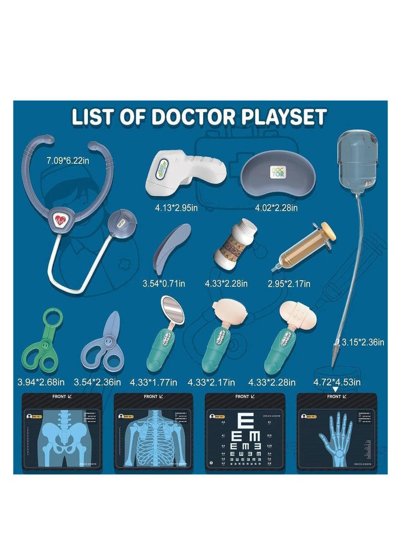 UKR Kids Doctor Cart Playset with X-Ray Machine, Medical Accessories & Simulation ECG Monitor Educational Pretend Play Medical Toy for Kids.