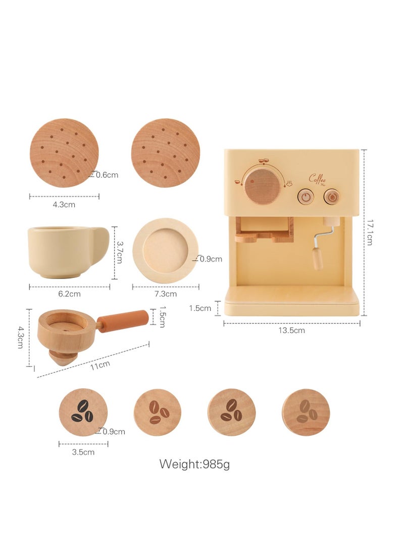 kids coffee maker 10pcs toy coffee maker playset wooden kitchen set toys toddler play kitchen accessories pretend playset for kids fun gifts for boys and girls