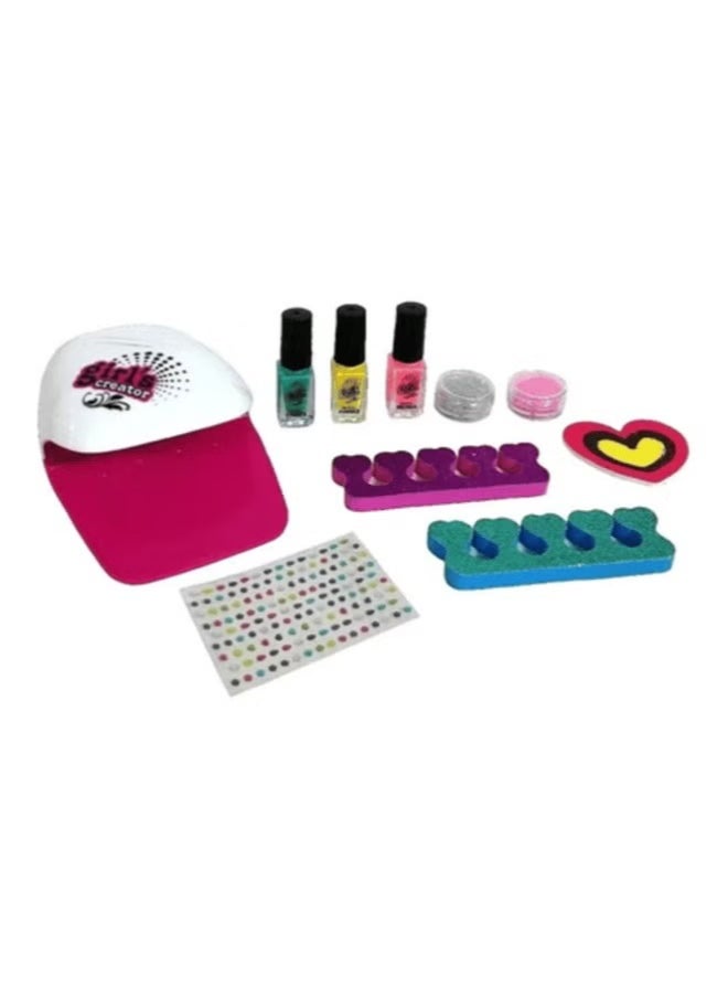 Nail Glam Salon with Nail Dryer Sweet Colors and Accessories