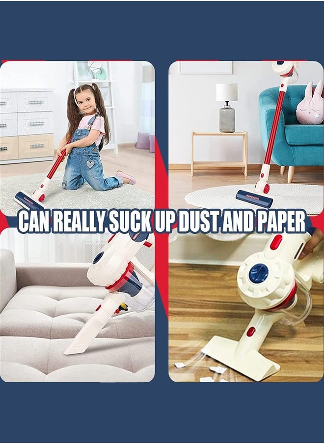 Kids Vacuum That Really Works, Kids Cleaning Set with Lights & Sounds, Cord-Free Pretend Play Housekeeping Vacuum with Real Suction, Best Helper for Cultivating Kids' Hands-on Ability