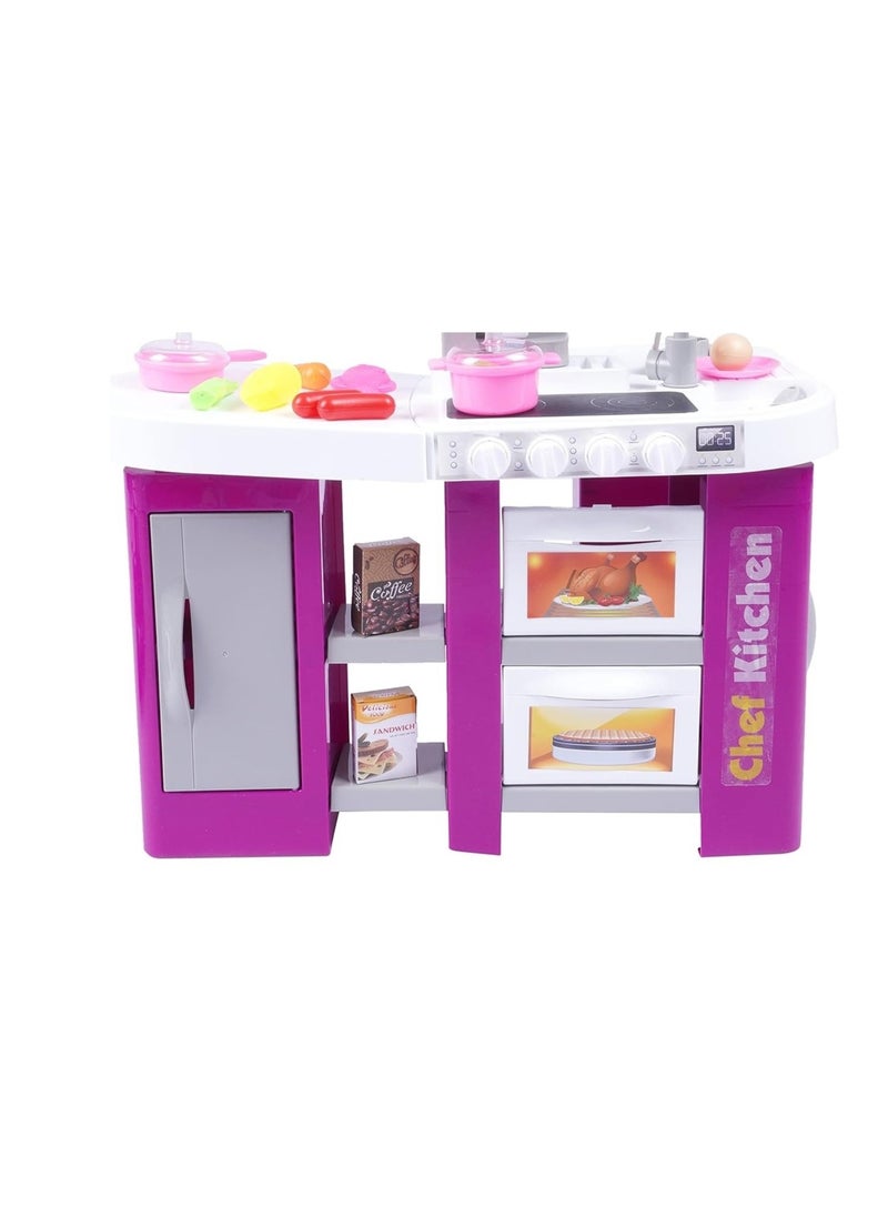 Kitchen Playset Kids Kitchen Toys With Realistic Lights And Sounds Pretend Steam And Water Tank Functions Kitchen Color Changing Play Food Accessories For Boys And Girls