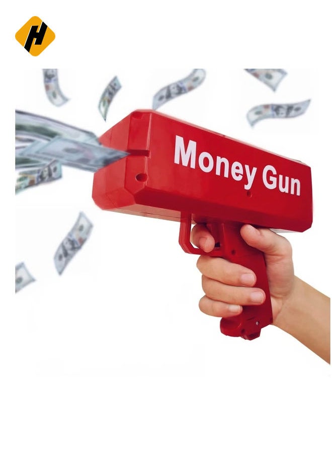 Super Money Guns Day Playing Spary Money Gun Make it Rain Toy Gun, Gun Fake Bill Dispenser Money Shooter Toy (Passion Red)