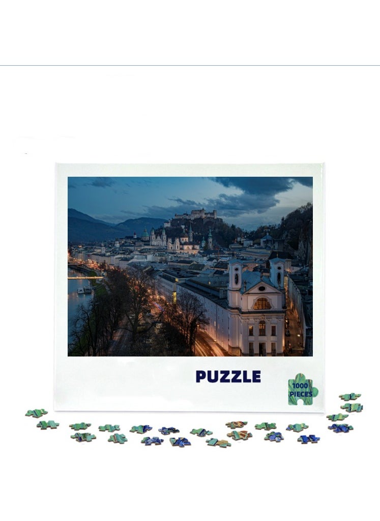 1000-Piece Colorful Scenic Puzzle for Mindful Relaxation