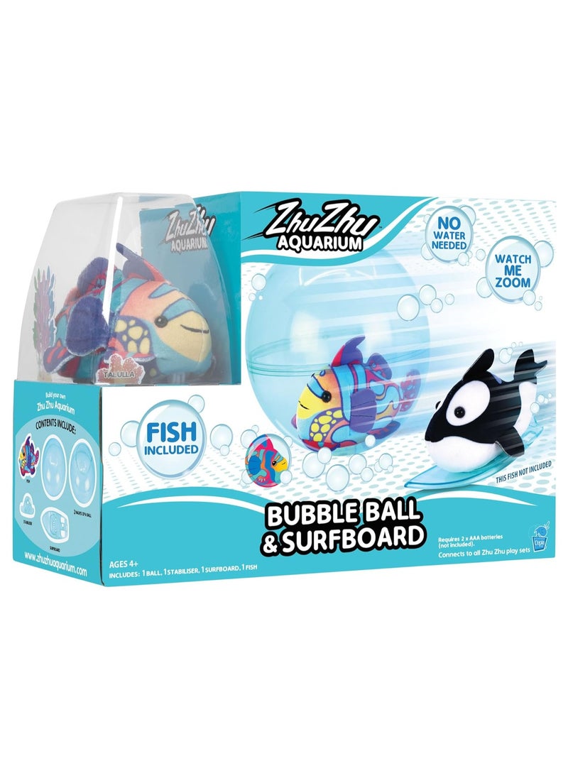 Zhuzhu Aquarium Bubble Ball and Surfboard with Fish | ZhuZhu Pets | Aquarium Pet | Fish Pet | Gift for Kids and Adults