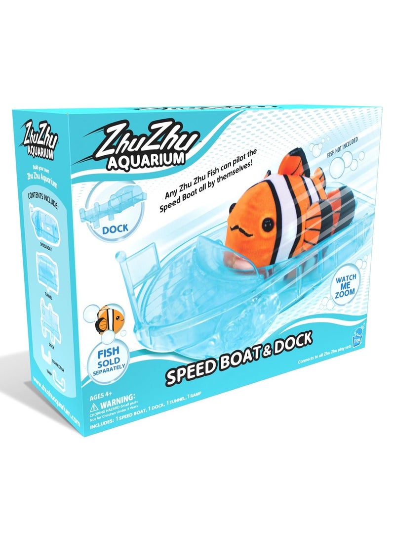 ZhuZhu Aquarium Speed Boat and Dock | ZhuZhu Pets | Aquarium Pet | Fish Pet | Gift for Kids and Adults