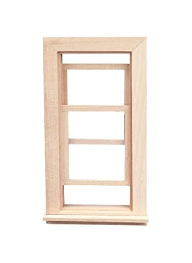 1: 12 Scale Wooden Window Dollouse Mini Window Frame Miniature Wooden Furniture for Doll House Decoration Dollouse Accessories