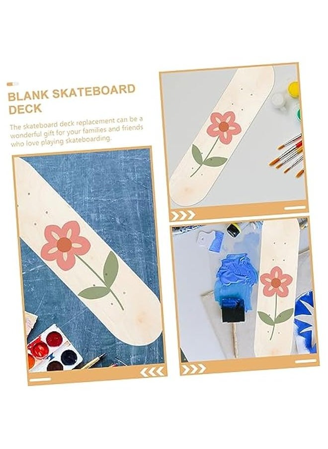 Beginner Kid Skateboard Hand-Painted Skateboard Painting Skateboard Unfinished Skateboard Decks Skateboard for DIY 7 Ply Skate Deck DIY Longboard Deck Wooden Graffiti Child