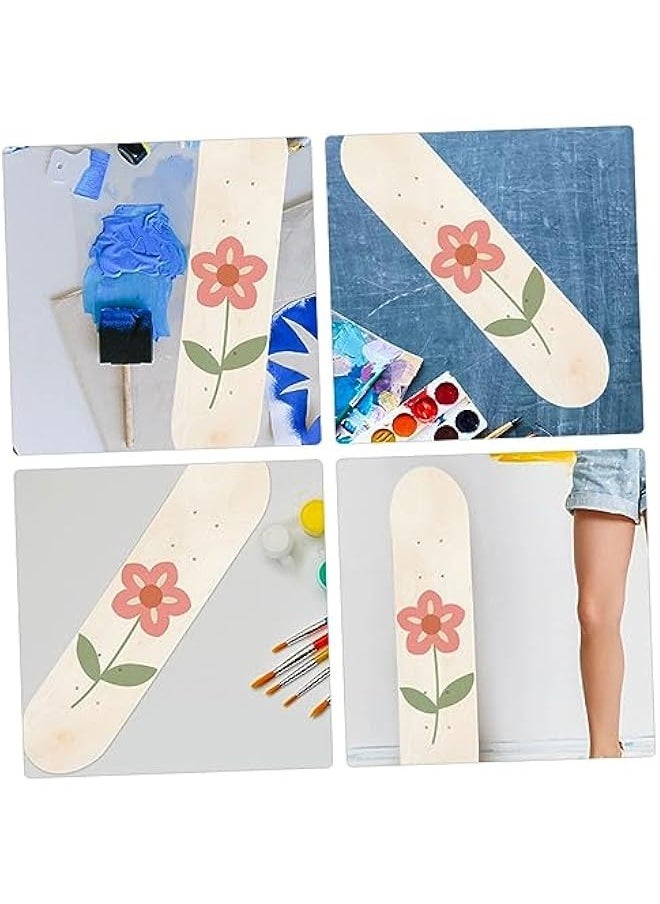 Beginner Kid Skateboard Hand-Painted Skateboard Painting Skateboard Unfinished Skateboard Decks Skateboard for DIY 7 Ply Skate Deck DIY Longboard Deck Wooden Graffiti Child