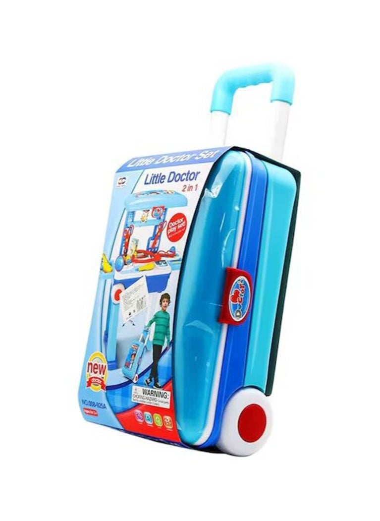 Little Doctor Set 2 in 1 Doctor Playset With Suitcase Trolley - Multicolour