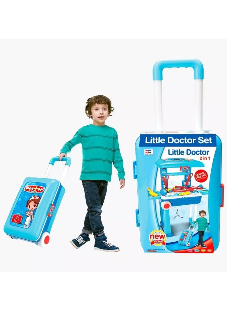 Little Doctor Set 2 in 1 Doctor Playset With Suitcase Trolley - Multicolour