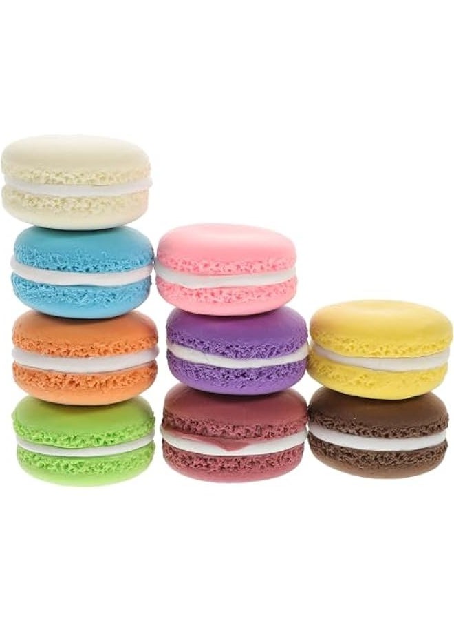 9pcs Cake Model Desk top Decor para Cupcakes Mini Cake Macaroon Fake Cake Food Model Realistic French Dessert Clay Fake Macaron Photography Props Fake Dessert Protein