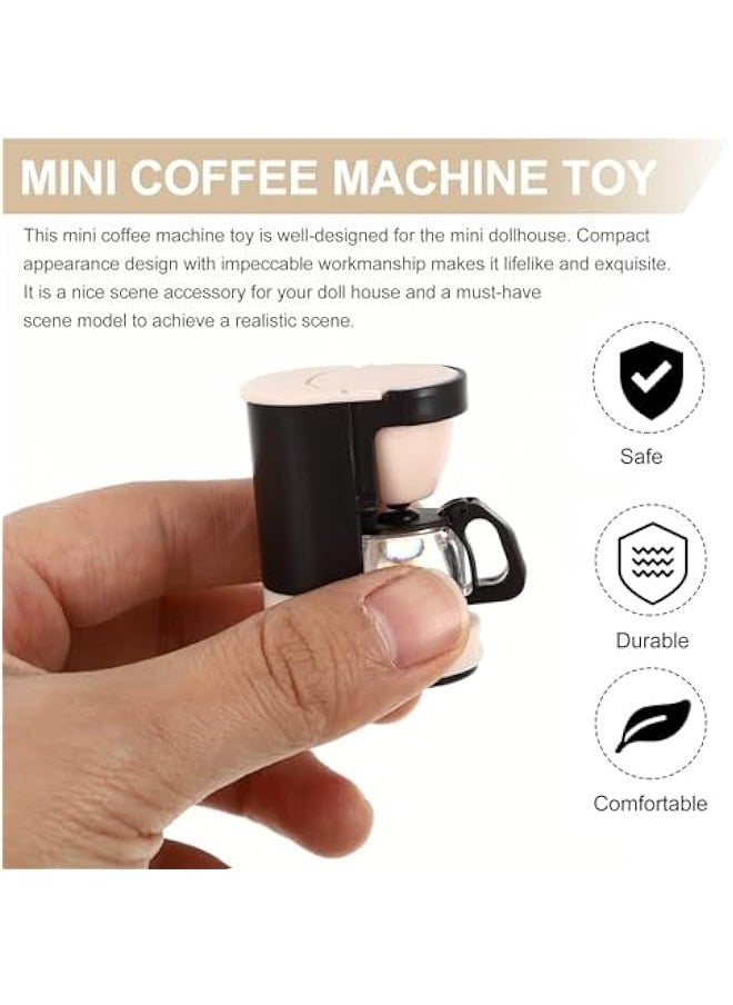 Miniature Coffee Machine Coffee Maker for Kids Toys Miniature Coffee Maker Fair Garden Ornament Doll Playset Supplies Kids Kitchen Accessories Coffee Maker Toy