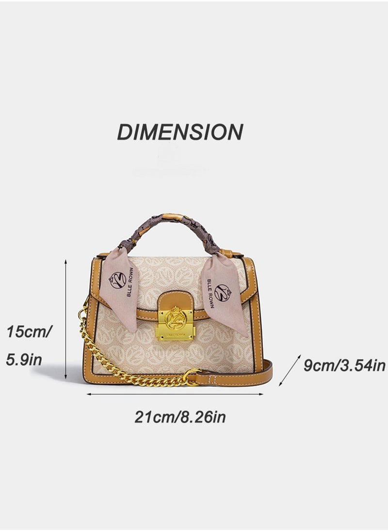 Women's Luxury Handbag Elegant Top Handle Satchel Bag with Ribbon For Decoration Stylish Shoulder Bag Crossbody Bag For Ladies,Ideal Gift for Women,Perfect For Casual & Formal Outfits