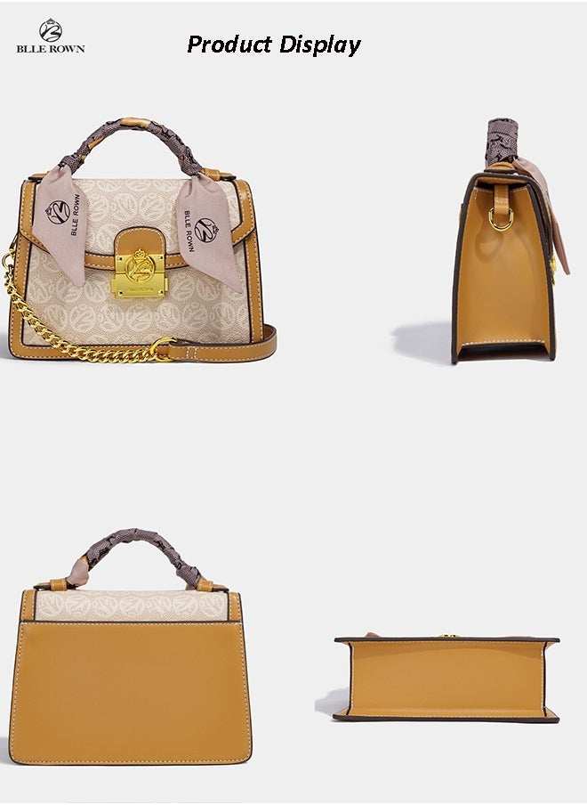 Women's Luxury Handbag Elegant Top Handle Satchel Bag with Ribbon For Decoration Stylish Shoulder Bag Crossbody Bag For Ladies,Ideal Gift for Women,Perfect For Casual & Formal Outfits