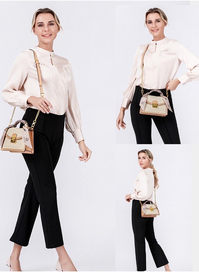Women's Luxury Handbag Elegant Top Handle Satchel Bag with Ribbon For Decoration Stylish Shoulder Bag Crossbody Bag For Ladies,Ideal Gift for Women,Perfect For Casual & Formal Outfits