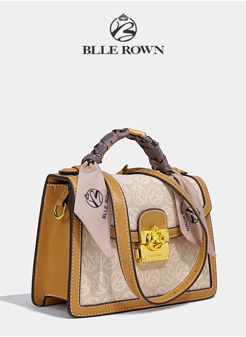 Women's Luxury Handbag Elegant Top Handle Satchel Bag with Ribbon For Decoration Stylish Shoulder Bag Crossbody Bag For Ladies,Ideal Gift for Women,Perfect For Casual & Formal Outfits
