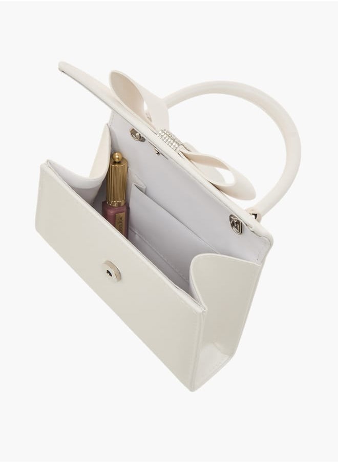 Womens Bow Detail Satchel Bag With Magnetic Closure Ramadan Collection