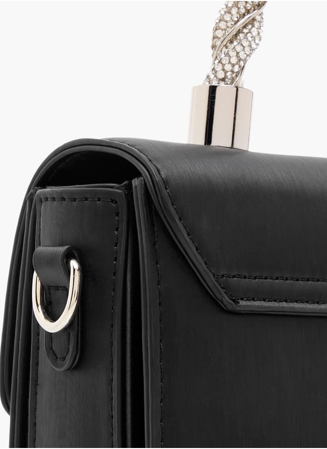 Women Solid Satchel Bag with Detachable Strap and Magnetic Closure Ramadan Collection