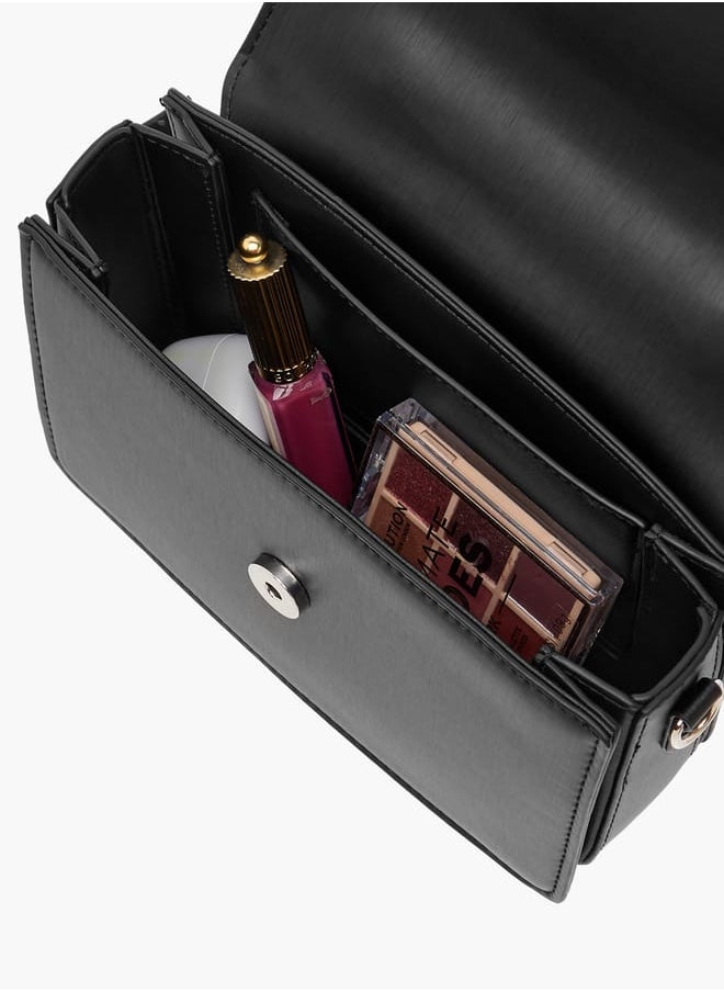 Women Solid Satchel Bag with Detachable Strap and Magnetic Closure Ramadan Collection