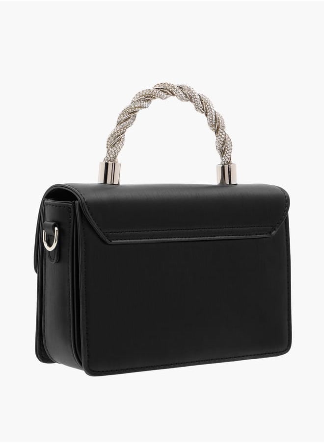 Women Solid Satchel Bag with Detachable Strap and Magnetic Closure Ramadan Collection