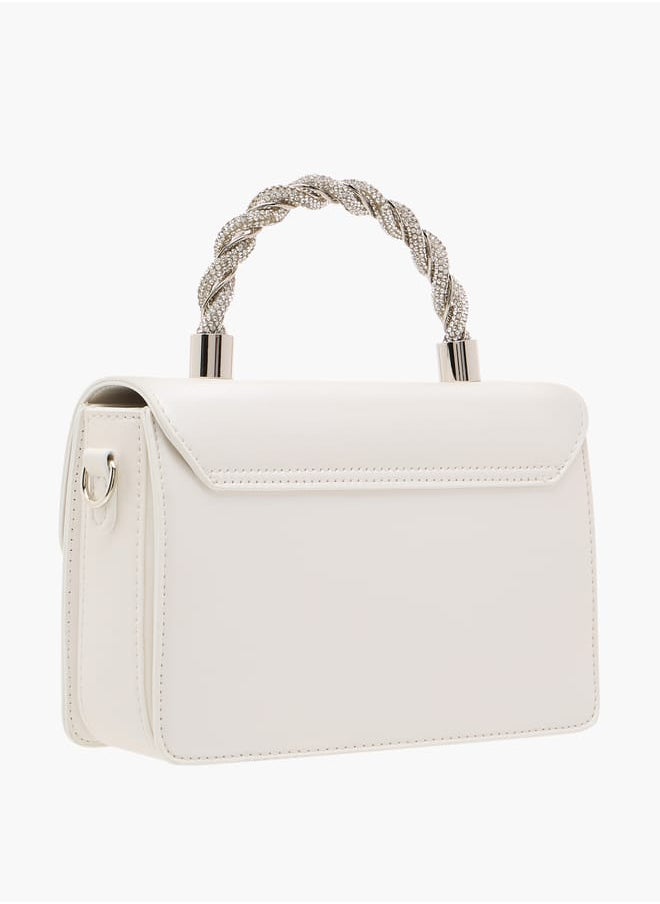 Women Solid Satchel Bag with Detachable Strap and Magnetic Closure Ramadan Collection