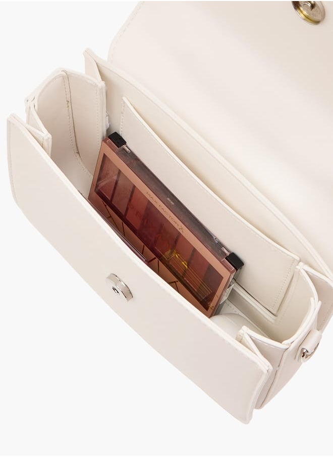 Women Solid Satchel Bag with Detachable Strap and Magnetic Closure Ramadan Collection