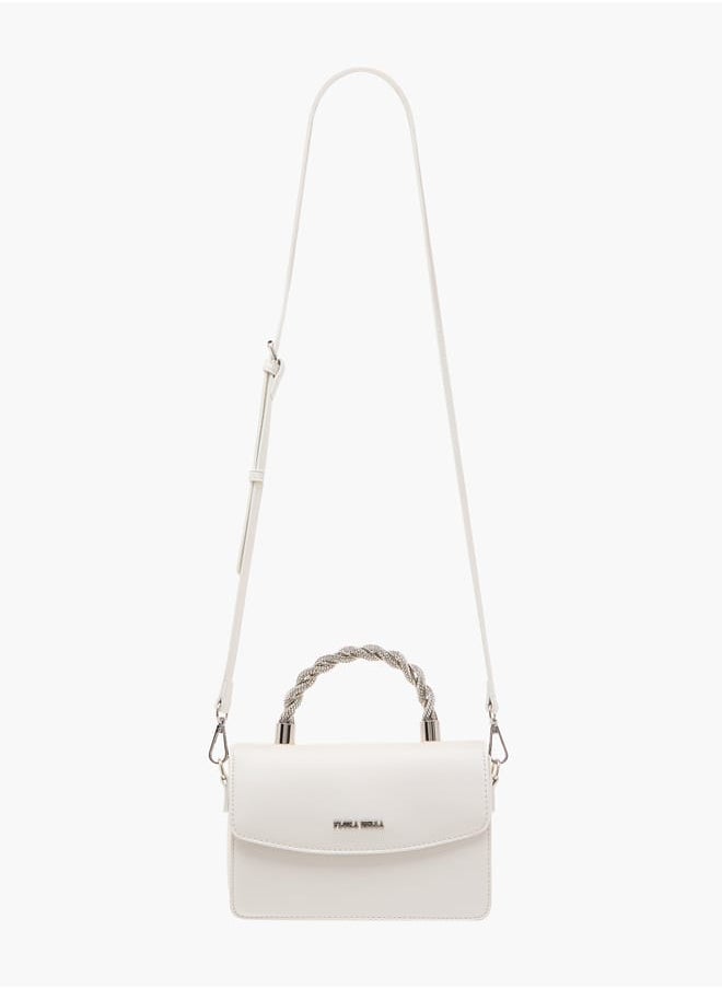 Women Solid Satchel Bag with Detachable Strap and Magnetic Closure Ramadan Collection