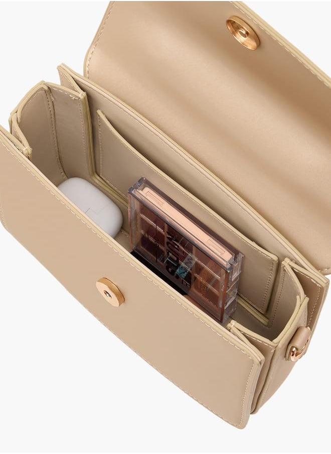 Women Solid Satchel Bag with Detachable Strap and Magnetic Closure Ramadan Collection