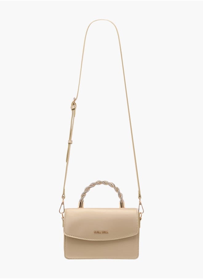 Women Solid Satchel Bag with Detachable Strap and Magnetic Closure Ramadan Collection