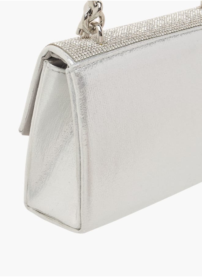 Womens Embellished Textured Satchel Bag With Magnetic Closure Ramadan Collection