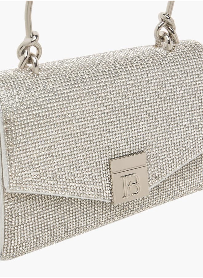 Womens Embellished Textured Satchel Bag With Magnetic Closure Ramadan Collection
