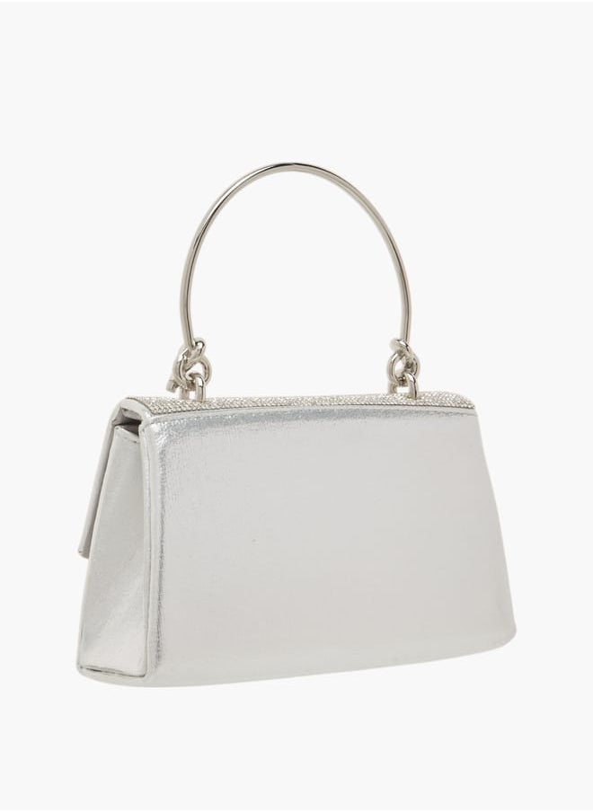Womens Embellished Textured Satchel Bag With Magnetic Closure Ramadan Collection