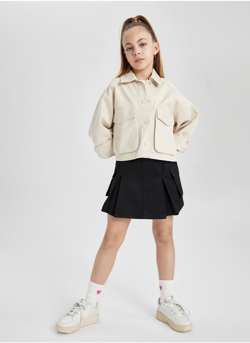 Cotton Cargo Pocket Skirt