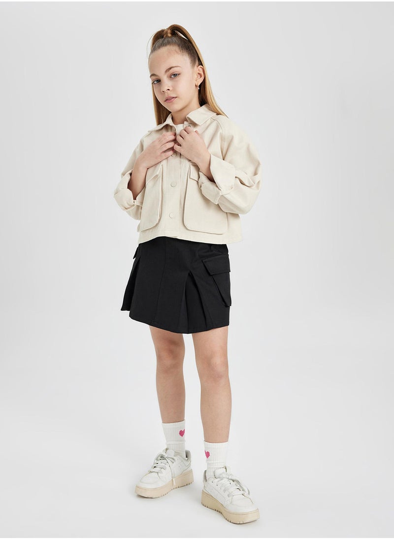 Cotton Cargo Pocket Skirt