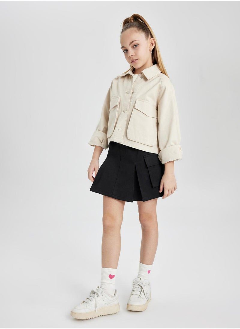 Cotton Cargo Pocket Skirt